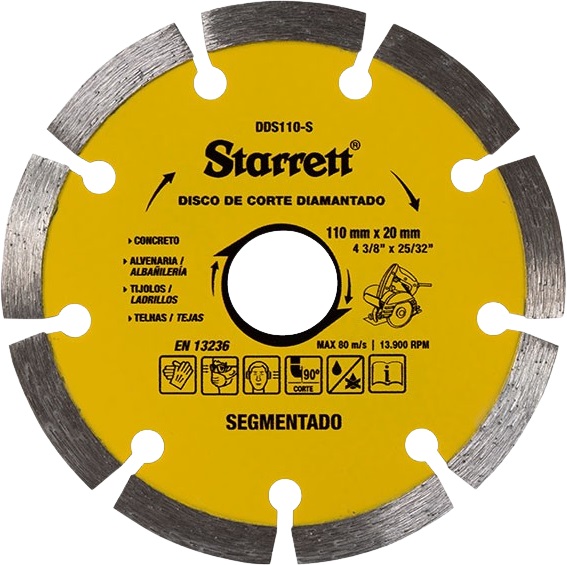 Disco de corte diamantado segmentado