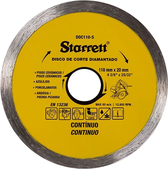 Disco de corte diamantado contínuo