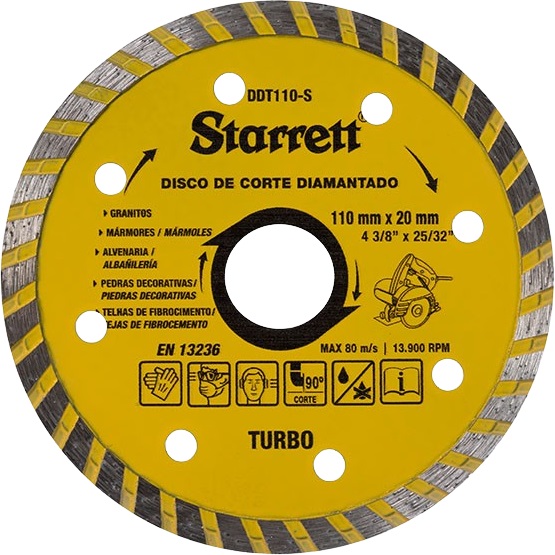 Disco de corte diamantado turbo
