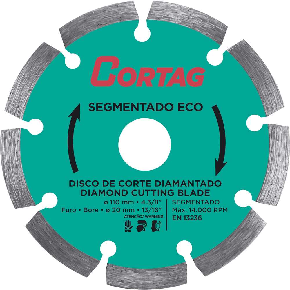 Disco de corte diamantado segmentado
