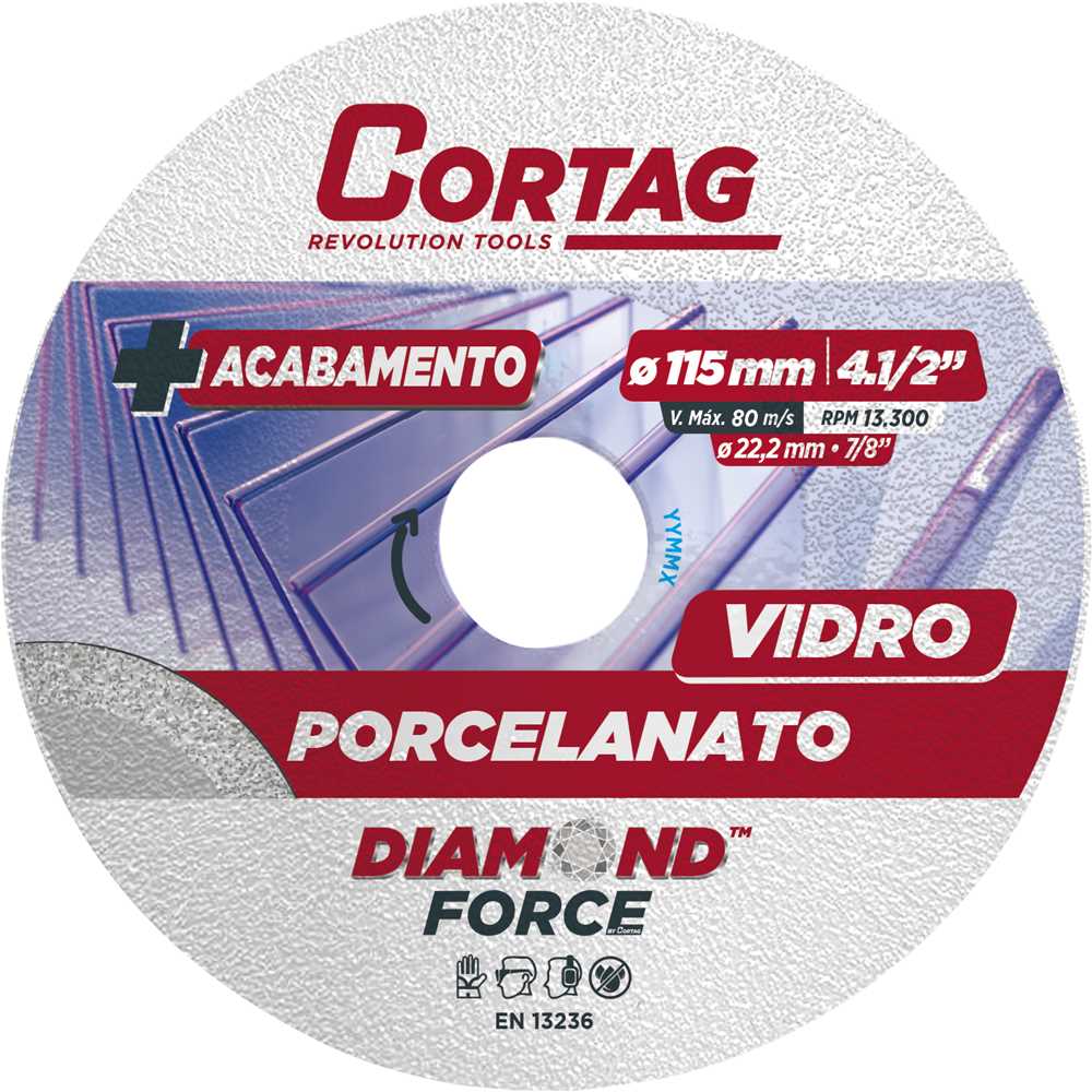Disco de corte diamantado, 115 mm, CORTAG
